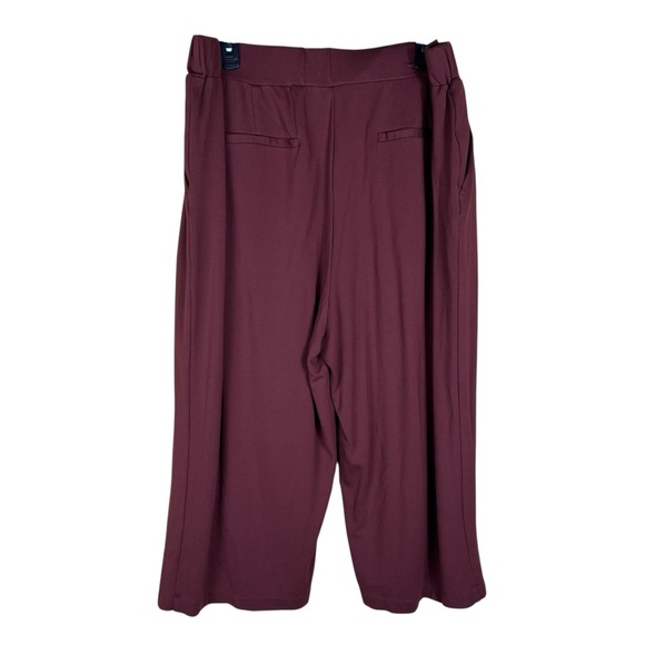 Universal Standard Culottes Size 14/16 Burgundy Pull On Wide Leg Pockets Stretch - Picture 4 of 8